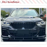 Car Front Lip for BMW X6 G06 M Sport Utility 4-Door 2020-2022 Car Front Bumper Lip Body Kit Trim Protection ABS Gloss Black