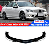 Front Bumper Lip Spoiler Splitters  For Mercedes Benz C Class W204 C63 AMG 2007 2008 2009 2010 Body Kit Aprons Cover Guard Trim