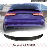 Carbon Fiber Car Rear Trunk Spoiler for Audi A3 S3 RS3 4 Door Sedan 2014 - 2019 Rear Wing Spoiler Boot Lid Highkick Spoiler