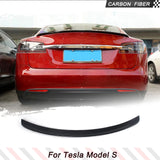 Carbon Fiber Trunk Racing Spoiler for Tesla Model S 2012-2024 P85 70D Base Sedan Car Rear Spoiler Boot Lid High Kick Wing Lip