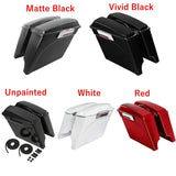 Motorcycle 5" Extended Hard Saddlebags Saddle Bags w/ Lids For Harley Touring Models 1993-2013 Electra Road Street Glide FLTR