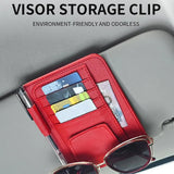 Car Sun Visor Organizer Multi-Pocket Business Card Storage Management Sunglasses Holder Visor Accessories Auto Interior