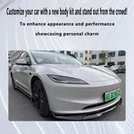 For Tesla 2024 Model 3 highland Body Kit Matte black Rear Diffuser Spoiler Front Bumper Lip Side Skirt Car Accessories