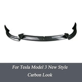 Car Front Bumper Lip Chin Diffuser Body Kits Spoiler Deflector Tuning ABS Accessories Black For Tesla Model 3 Highland 2024