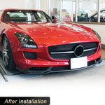 Carbon Fiber Car Front Bumper Lip Spoiler for Mercedes-Benz SLS Class SLS63 AMG C197 2010-2013 Front Lip Chin Apron Body Kit