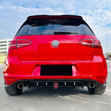 Rear Bumper Diffuser Lip Protector For Volkswagen VW Golf 7 MK7 Standard Version 2015-2017 Piano Black Lower Splitter Spoiler