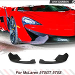 Prepreg Dry Carbon Fiber Front Splitters For McLaren 570 570S 570GT 2015-2020 Front Bumper Protector Canards Splitters Aprons