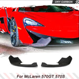 Prepreg Dry Carbon Fiber Front Splitters For McLaren 570 570S 570GT 2015-2020 Front Bumper Protector Canards Splitters Aprons