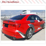 Carbon Fiber / FRP Car Auto Racing Rear Spoiler Lip Wing Car-Styling for Audi A3 Sline S3 RS3 Sedan 2013-2019 FRP Boot Wing