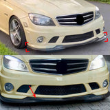Front Bumper Lip Spoiler Splitters  For Mercedes Benz C Class W204 C63 AMG 2007 2008 2009 2010 Body Kit Aprons Cover Guard Trim