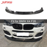 Carbon Fiber Front Bumper Lip Spoiler Splitters For BMW X4 F26 M-Sport M-TECH 2014-2017  3D Style Head Bumper Chin Shovel Guard
