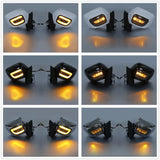 Motorcycle Rear View Mirrors LED Turn Signals For Honda Goldwing1800 GL1800 F6B 2013-2017