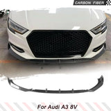 Carbon Fiber/ FRP Black Car Front Lip Body Kits for Audi A3 8V Sedan 2013-2020 Car Front Bumper Lip Chin Spoiler