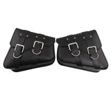 Motorcycle Old School Leather Saddlebag Swingarm Solo Bag w/ Cup Holder For Sportster XL Dyna Softail Scout Sixty Bobber Rebel