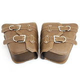 For Honda Suzuki Harley Sportster XL 883 XL1200 Black PU Leather Saddle Bag Motorcycle Luggage Left+Right Side Tool Bag