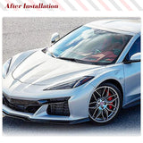Carbon Fiber Car Front Canards Splitters Spoiler For Chevrolet C8 Corvette 2023 Z06 Car Front Fins Canards Car Body Kits