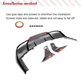 Dry Carbon Car Rear Bumper Diffuser Body Kits For Tesla Model 3 2023 Car Rear Spoiler Apron With Splitters Protector