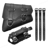 For Harley Davidson Sportster XL883 XL1200 Black PU leather saddle luggage bag with kettle bag, motorcycle retro saddle bag