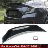 Highkick RT Style Trunk Spoiler Wing Gloss Black For 2016-2021 Honda Civic Sedan