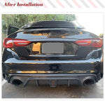 Carbon Fiber Rear Diffuser for Infiniti Q50 Base Sport Sedan 2018-2023 Lower Bumper Lip Spoiler With Red LED Brake Light Spoiler