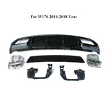 ABS Rear Bumper Diffuser Lip Spoiler With Exhaust for Mercedes-Benz A Class W176 A45 AMG A180 A200 Hatchback 4 Door 2015-2018