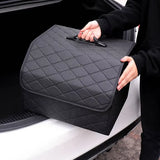 1Pc Car PU Leather Trunk Storage Box Portable Foldable Storage Car Multiuse Storage organization Car Trunk Bag Auto Storag Box -
