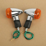 Amber Bullet Turn Signals For Harley Dyna Softail Chopper Kawasaki Vulcan KZ Z1 VN  Vulcan 500 750 1000