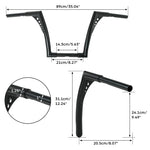 10'' 12'' 14'' 16''18" 20" Rise 1.25"Handlebar Bar For Fit Harley Sportster XL Softail FLST FXST