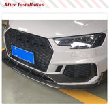 Dry Carbon Car Front Lip Chin Spoiler For Audi RS4 2019 2020 Sedan Car Front Bumper Splitters Lip Canards Spoiler