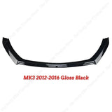 3Pcs Front Bumper Lip Spoiler Splitter Tuning For Seat Leon 3 MK3 MK3.5 5F 2012-2019 Diffuser Car Accessories ABS Gloss Black