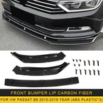 For Volkswagen Passat B8 2015-2022 3PCS Car Front Bumper Lip Body Kit Spoiler Splitter ABS Bumper Canard Bar Guard Auto Chin