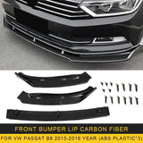For Volkswagen Passat B8 2015-2022 3PCS Car Front Bumper Lip Body Kit Spoiler Splitter ABS Bumper Canard Bar Guard Auto Chin