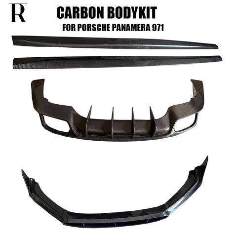 Carbon Fiber Bodykit Front Lip Side Skirt Splitter Rear Bumper Diffuser for Porsche Panamera 971 2017-2023