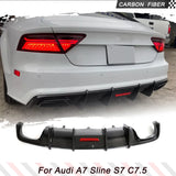 Carbon Fiber Rear Bumper Lip Diffuser for Audi A7 Sline S7 C7.5 2016-2018 Car Rear Bumper Diffuser Lip Spoiler Factory Outlet