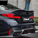 For BMW 5 Series M5 F90 G30 G38 3D style With lights Carbon Fiber Rear Lip Diffuser Back Bumper Spoiler Small body kit