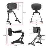 Adjustable Backrest Sissy Bar Compatible with 2014-2024 Indian Chieftain Dark Horse Vintage Challenger Springfield Models