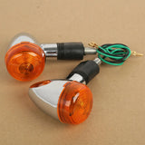 Amber Bullet Turn Signals For Harley Dyna Softail Chopper Kawasaki Vulcan KZ Z1 VN  Vulcan 500 750 1000
