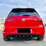 Rear Bumper Lip Diffuser Splitter For VW Golf 7 MK7 Standard MK7 GTI GTD 2013-2016 Gloss Black High-quality ABS With Light