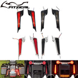 2xMotorcycle Rear Fender Led Side Lights Filler Panel Turn Signal Brake Lamp For Harley Touring Road King Street Glide 2014-Up