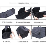 1Pc Car PU Leather Trunk Storage Box Portable Foldable Storage Car Multiuse Storage organization Car Trunk Bag Auto Storag Box -