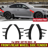 Real Dry Carbon Fiber Front/Rear Bumper Side Fender Trim Cover MP Style Side Spats Canards Body Kits for BMW M2 G87 2023-IN