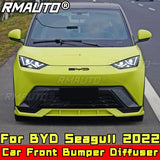 For BYD Seagull 2022 Body Kit Front Bumper Diffuser Glossy Black DC Style Front Bumper Splitter Spoiler Car Accessories