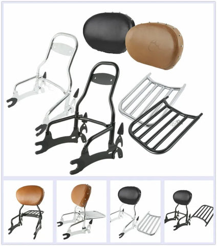Motorcycle Motorbike Backrest Sissy Bar and Pad Luggage Rack For Indian Chief Classic Vintage 14-18 Springfield Dark Horse
