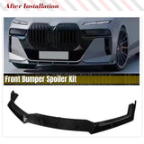 ABS Glossy Black Car Front Bumper Lip for BMW 7 Series i7 G70 M-Tech M Sport 2023 ModelCar Front Bumper Spoiler Lip Splitter