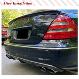 Carbon Fiber Racing Rear Bumper Diffuser Lip Spoiler for Mercedes Benz E-Class W211 E55 AMG Sedan 4-Door 2002-2006 FRP Black