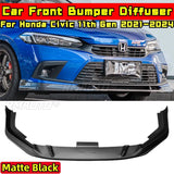 For Civic Body Kit Front Bumper Cover Glossy Black MC Style Front Bumper Lip For Honda Civic 11th Gen 2021-2024 Car Accessories