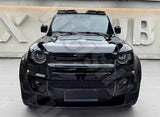 6pcs Gloss Black Widening Wheel Fender Trim Kit Eyebrow accessories with LED Lights fit for Land Rover Defender 110 2020-2025