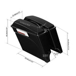 Motorcycle 5" Stretched Extended Hard Saddlebags For Harley Touring Model Electra Street Glide Road King FLH FLTR FLHX 1993-2013