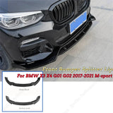 For BMW X3 X4 M40 G01 G02 M-performance Front bumper Lip Body Kit Exterior Trim Canard Lip Splitter Custom 2017-2021 M-sport