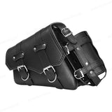 For Harley Davidson Sportster XL883 XL1200 Black PU leather saddle luggage bag with kettle bag, motorcycle retro saddle bag